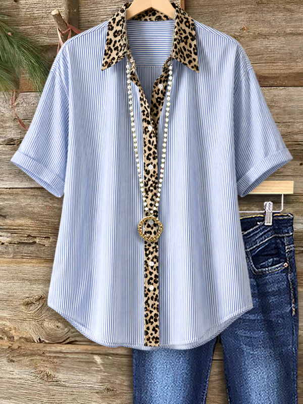 Uptown Leopard Trim Shirt