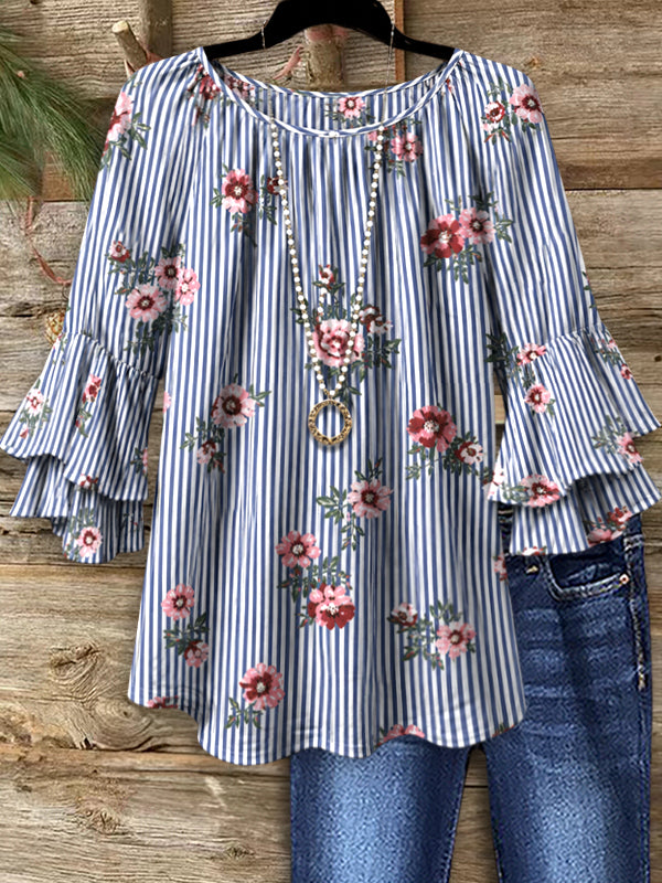 Floral Breeze Ruffle Blouse