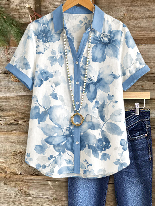 Coastal Bloom Button Shirt