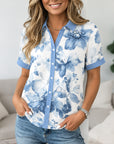 Coastal Bloom Button Shirt
