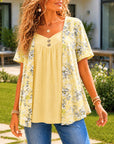 Sunny Meadow Floral Layered Top