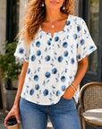Blue Blossom Relaxed Tunic Top