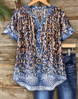 Wild Elegance Printed V-Neck Blouse