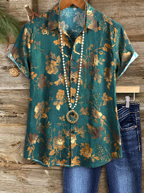 Vintage Garden Button-Up Shirt