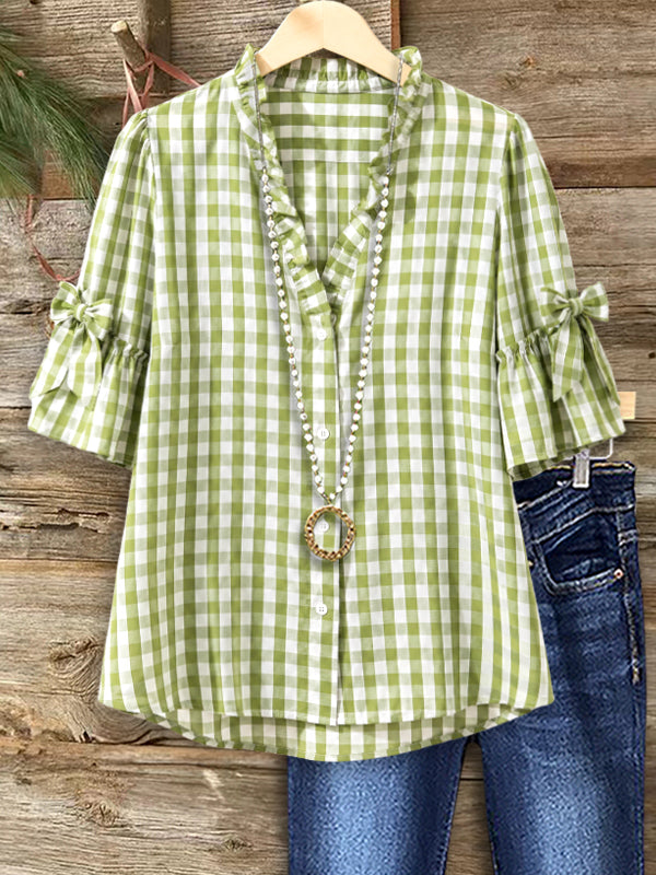 Meadow Charm Gingham Blouse