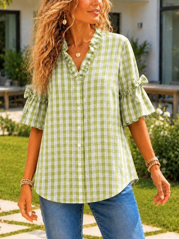 Meadow Charm Gingham Blouse