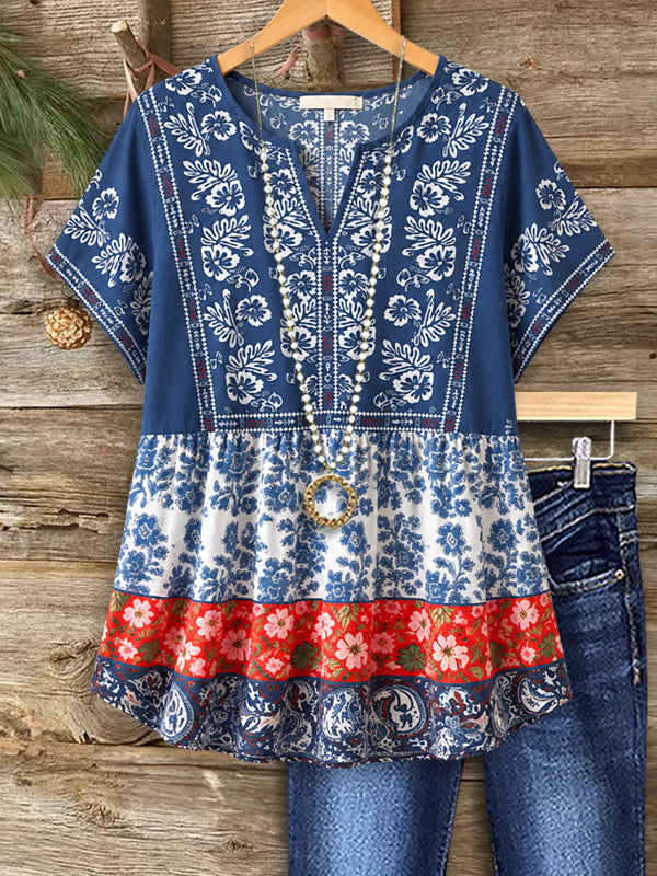 Americana Bloom Peplum Top