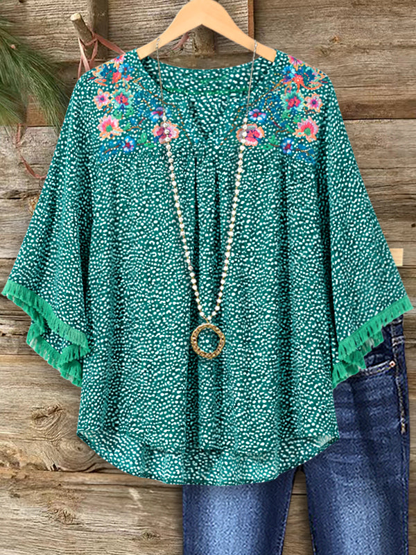 Meadow Bloom Flutter Sleeve Top