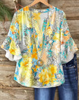 Golden Garden Flutter Sleeve Blouse