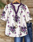 Lavender Garden V-Neck Top