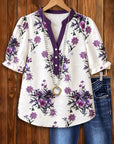 Lavender Garden V-Neck Top