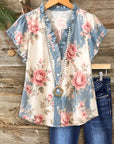 Vintage Rose Flutter Blouse