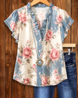 Vintage Rose Flutter Blouse