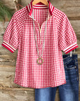 Americana Gingham Zip Polo