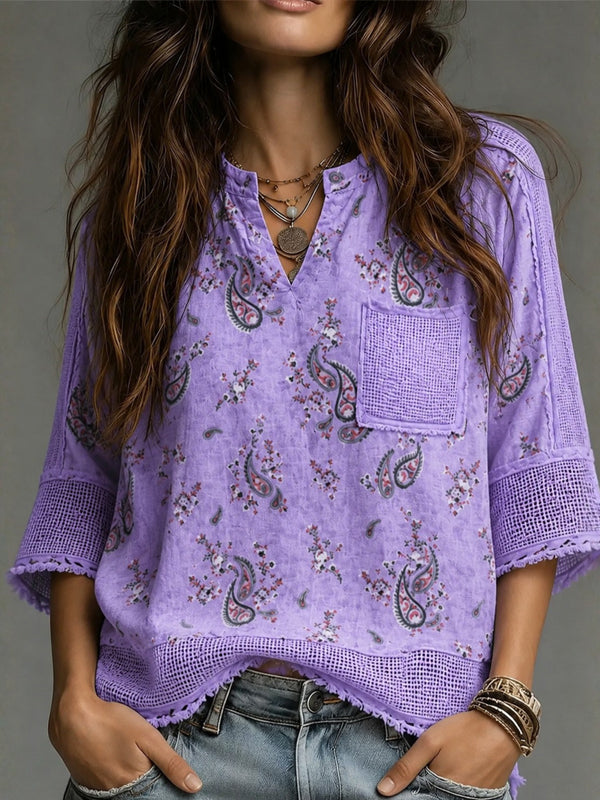 Lavender Breeze Paisley Top