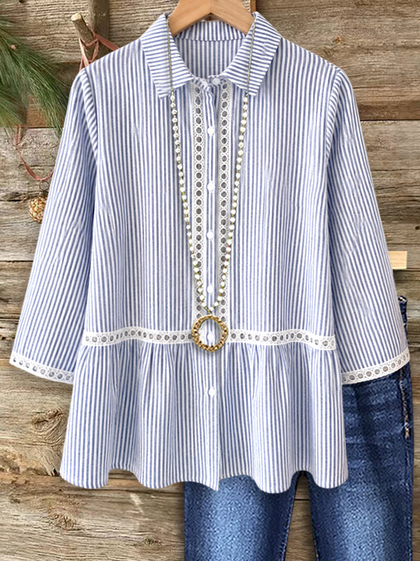 Seaside Stripe Peplum Shirt