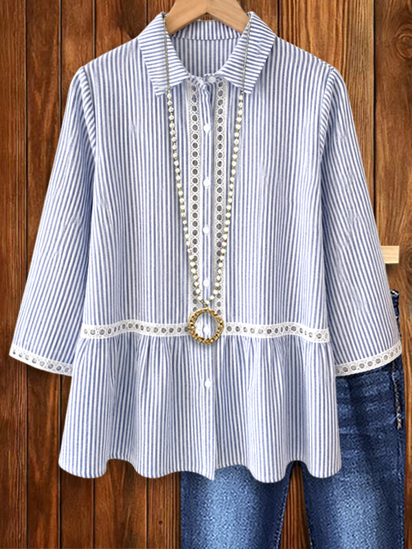 Seaside Stripe Peplum Shirt