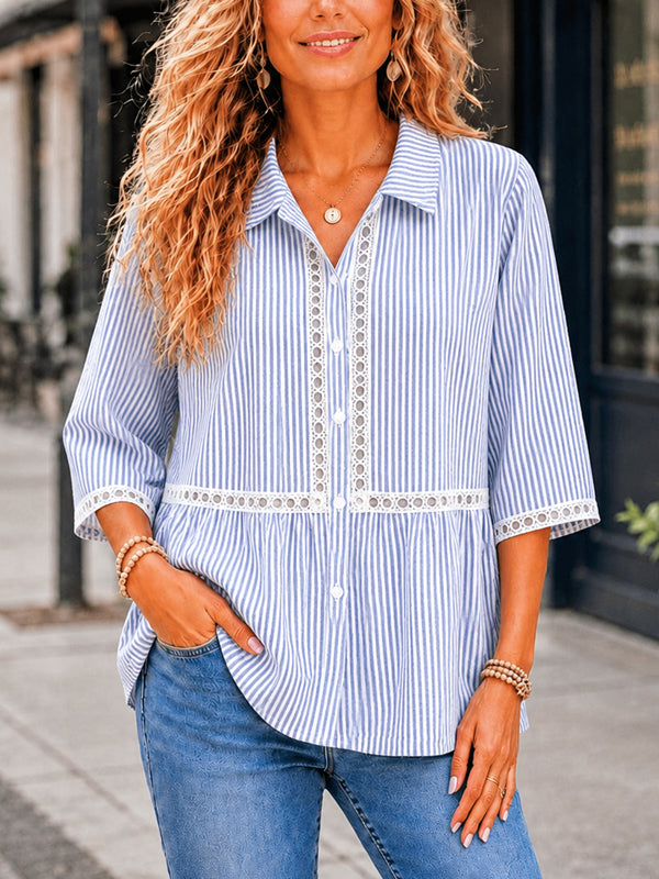 Seaside Stripe Peplum Shirt