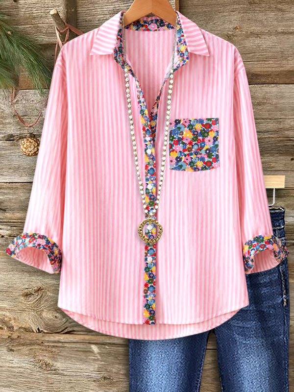 Pink Blossom Stripe Shirt