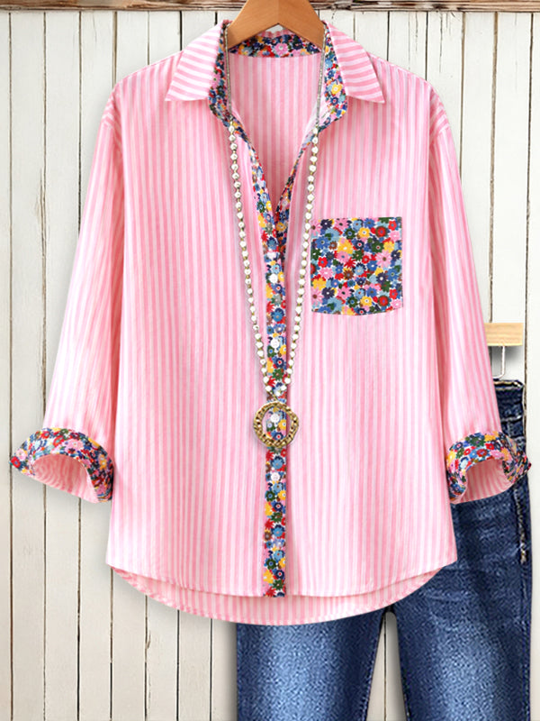 Pink Blossom Stripe Shirt