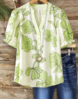 Sage Garden Puff Sleeve Blouse