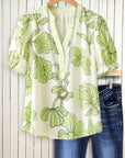Sage Garden Puff Sleeve Blouse