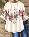 Vintage Rose Bell Sleeve Top