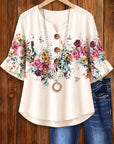 Vintage Rose Bell Sleeve Top