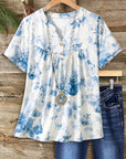 Bluebell Whisper Peasant Top