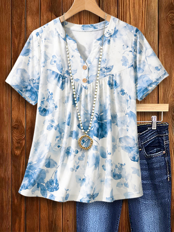 Bluebell Whisper Peasant Top