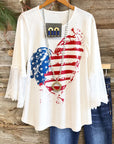 Liberty Heart Lace Sleeve Top