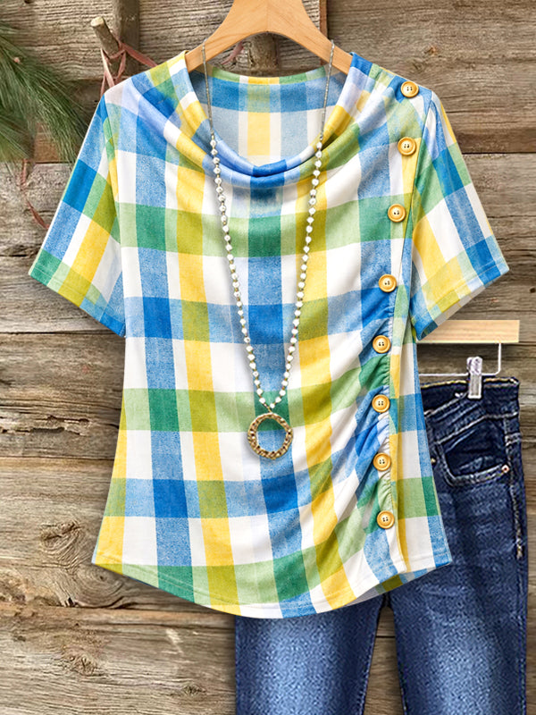 Seaside Breeze Plaid Top