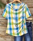 Seaside Breeze Plaid Top