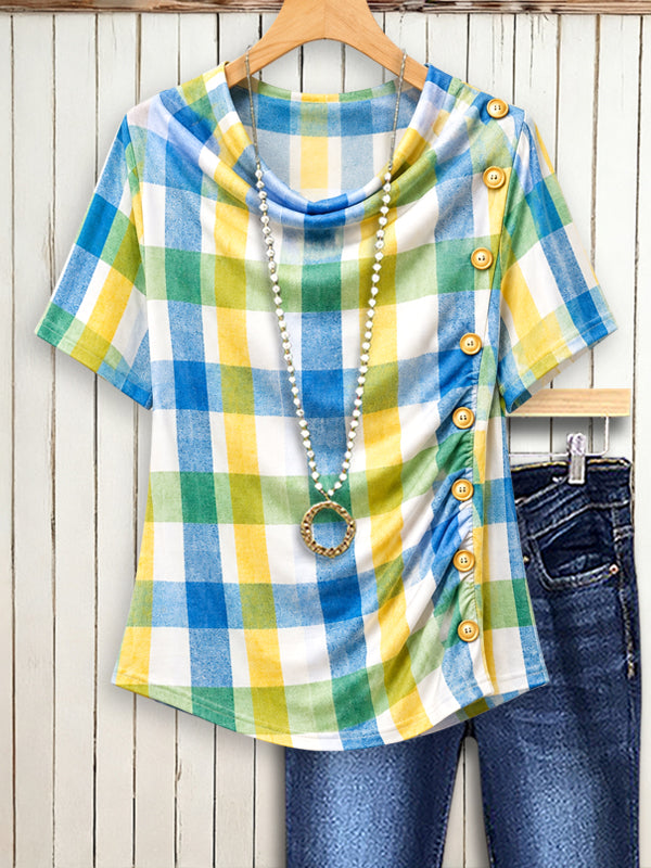 Seaside Breeze Plaid Top
