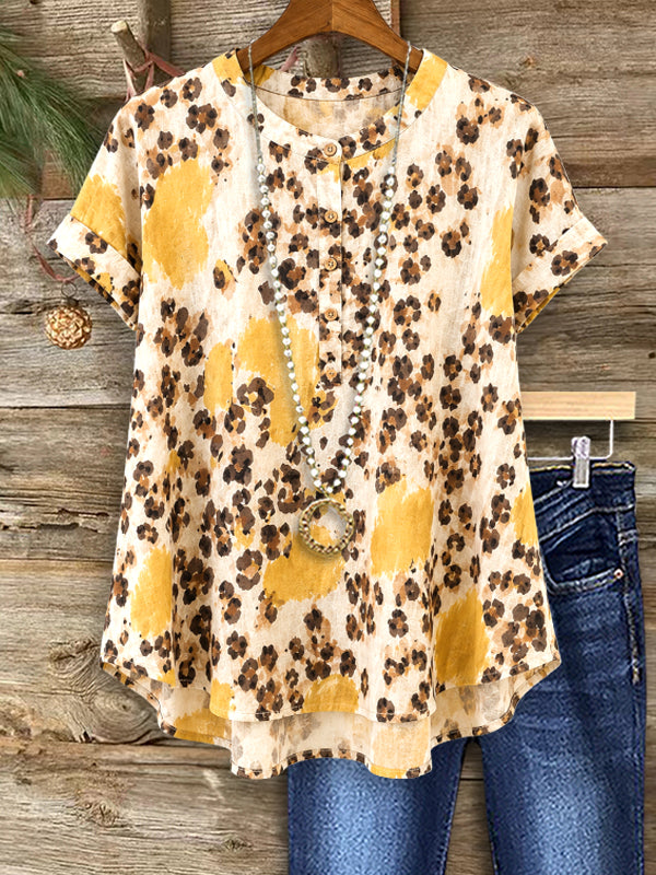 Golden Savannah Print Top