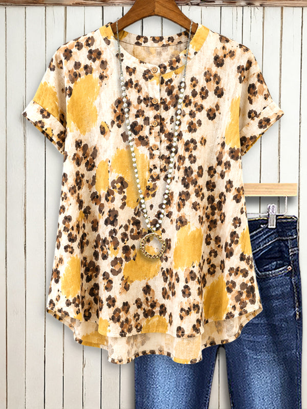Golden Savannah Print Top