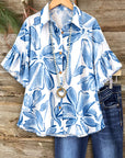 Ocean Blossom Ruffle Shirt