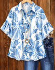 Ocean Blossom Ruffle Shirt
