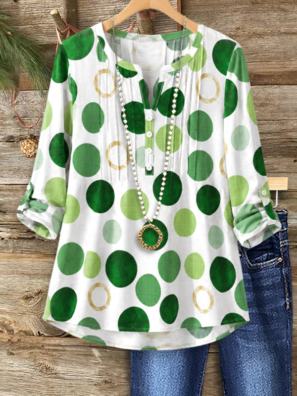 Lucky Clover Dot Henley