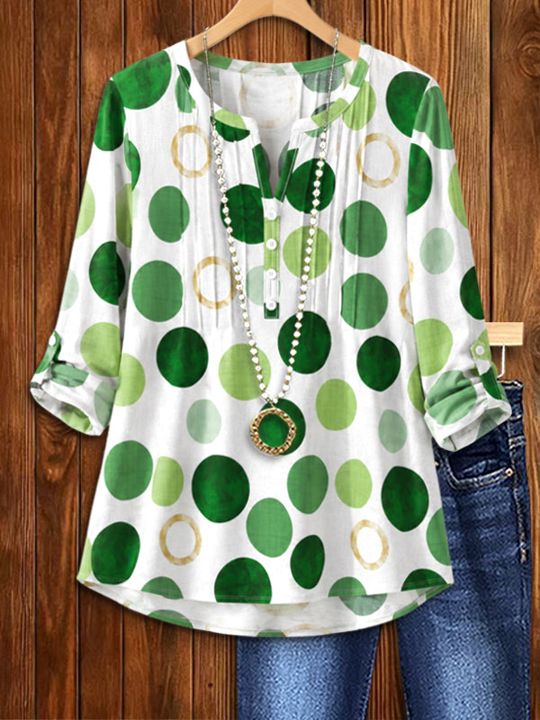 Lucky Clover Dot Henley