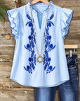 Cape Cod Embroidered Blouse