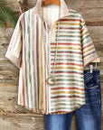 Sunset Stripe Henley Top