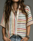 Sunset Stripe Henley Top
