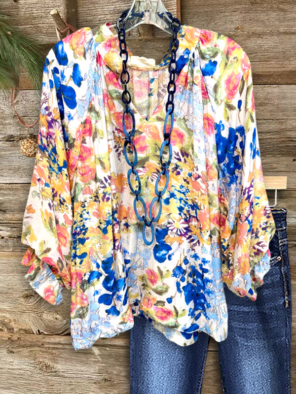 Garden Breeze Floral Blouse