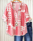 Playful Patchwork Dot Blouse