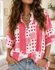 Playful Patchwork Dot Blouse