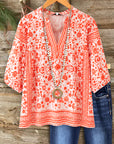 Sunset Garden Peasant Blouse