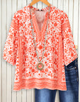 Sunset Garden Peasant Blouse