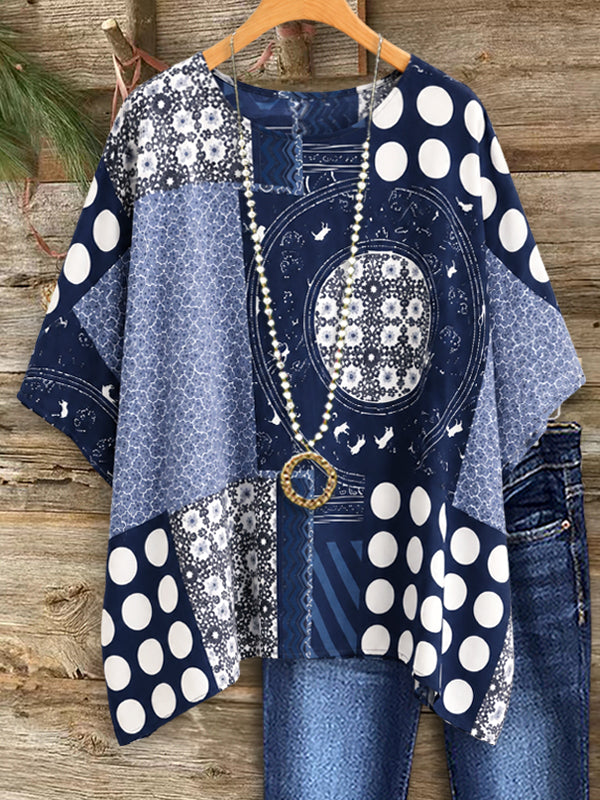 Indigo Patchwork Breeze Top