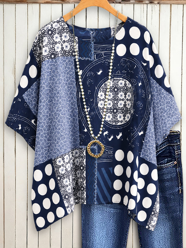 Indigo Patchwork Breeze Top